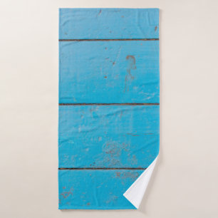 Light blue aquamarine fresh vintage wood dusty flo bath towel