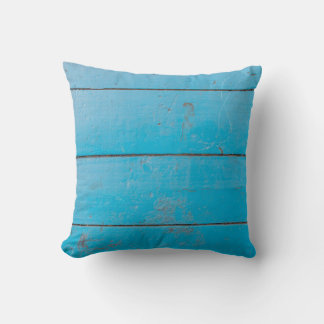 Light blue aquamarine fresh vintage wood dusty flo cushion