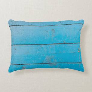 Light blue aquamarine fresh vintage wood dusty flo decorative cushion
