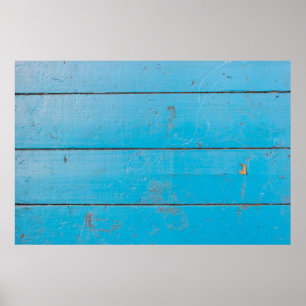 Light blue aquamarine fresh vintage wood dusty flo poster