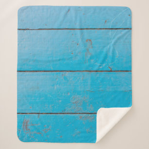 Light blue aquamarine fresh vintage wood dusty flo sherpa blanket