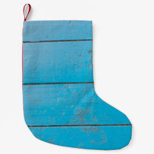 Light blue aquamarine fresh vintage wood dusty flo small christmas stocking