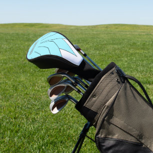 Light Blue Art Deco Crown Design Golf Head Cover