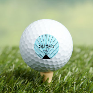 Light Blue Art Deco Design Golf Balls