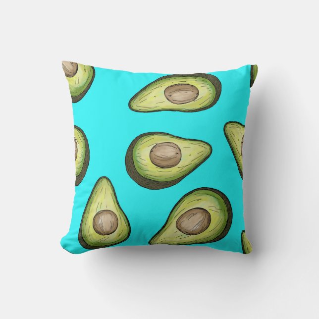 Light Blue Avocado  Cushion (Front)