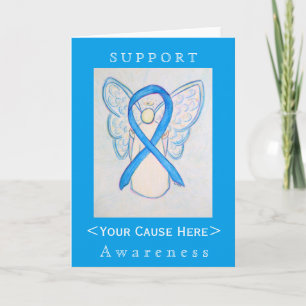 Light Blue Awareness Ribbon Angel Customised Card