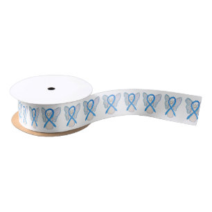 Light Blue Awareness Ribbon Angels Custom Designs Satin Ribbon