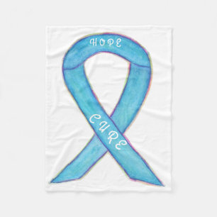 Light Blue Awareness Ribbon Hope Cure Blanket