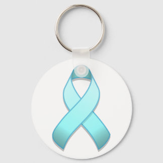 Light Blue Awareness Ribbon Keychain