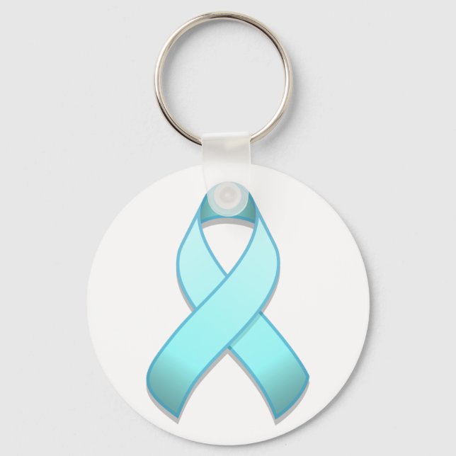 Light Blue Awareness Ribbon Keychain (Front)