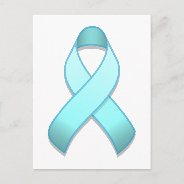 Light Blue Awareness Ribbon Postcard (Front)