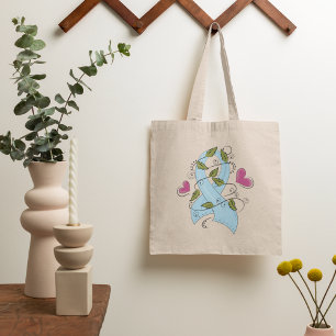Light Blue Awareness Ribbon Support and Hope Tote Bag