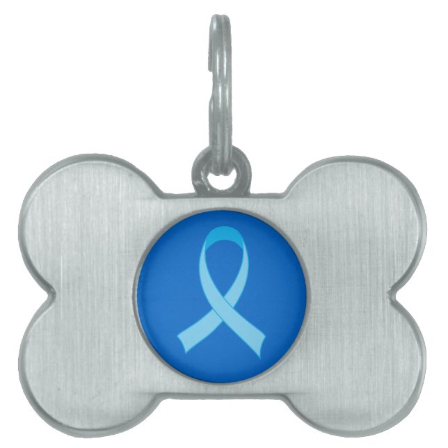 Light Blue Awareness Ribbon Support Pet Tag (Front)