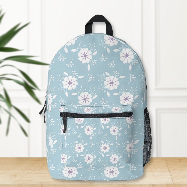 Light Blue Backpack with Classic Floral Print (Creator Uploaded)