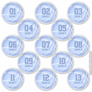light blue basketball players names team stickers