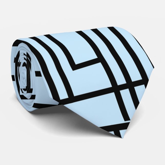 Light Blue Beautiful Pattern Design Tie (Rolled)