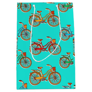 Light Blue Bicycle Medium Gift Bag