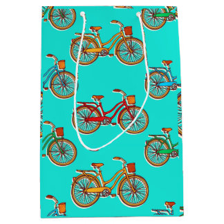 Light Blue Bicycle Medium Gift Bag