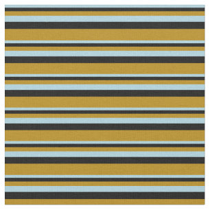 Light Blue, Black, and Dark Goldenrod Coloured Fabric