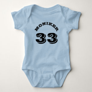 Light Blue & Black Baby Sports Jersey Design Bodysuit