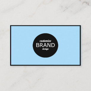 Light Blue Black Border Minimalist Professional Business Card