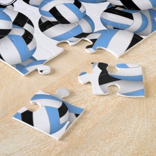 light blue black team colours volleyballs pattern jigsaw puzzle
