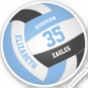 light blue black volleyball kids teens sports