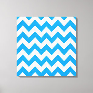 Light Blue Bold Chevron at Emporio Moffa Canvas Print