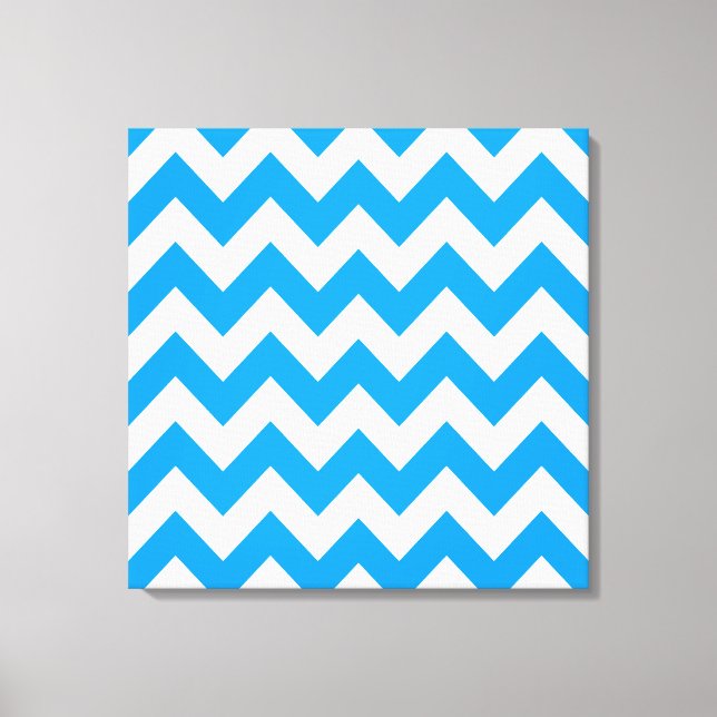 Light Blue Bold Chevron at Emporio Moffa Canvas Print (Front)