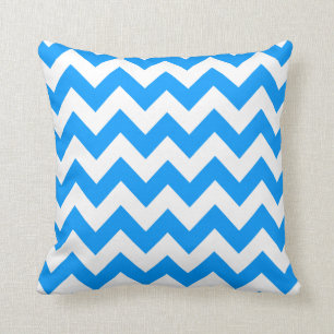 Light Blue Bold Chevron Cushion