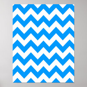 Light Blue Bold Chevron Poster