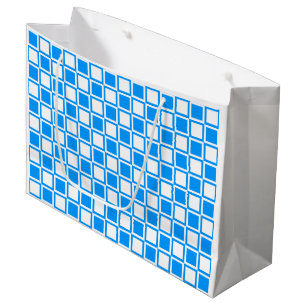 Light Blue Bold Mod Squares Large Gift Bag
