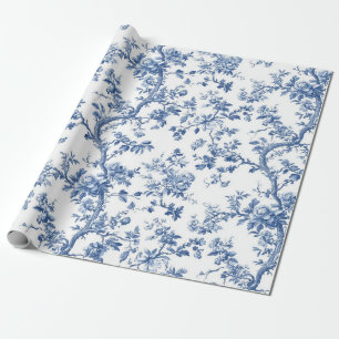 Light Blue Botanical Toile Garden Party Wrapping P Paper