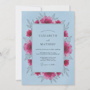 Light Blue Breathtaking Spring Wedding Invitation