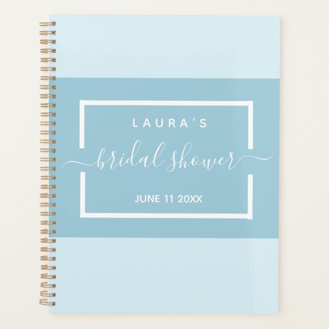 Light Blue Bridal Shower Elegant Planner (Front)
