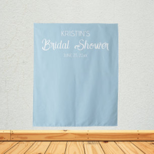 Light Blue Bridal Shower Photo Backdrop Tapestry