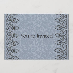 Light Blue Brocade Bridal Shower Invitation