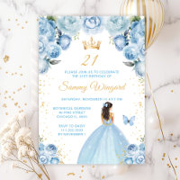 Light Blue Brunette Hair Princess Birthday Party