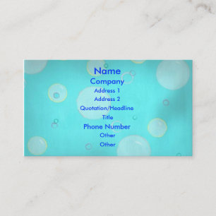 Light blue bubbles and  circles Business Cards