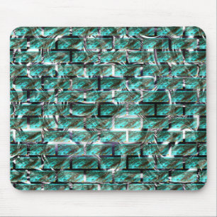 Light blue, bubbles in grid or brick wall effect t mouse mat