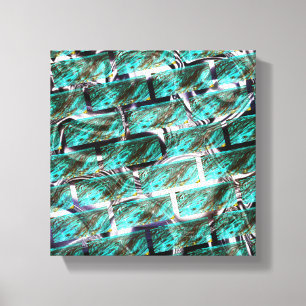 Light blue, bubbles upon grating or brick effect? canvas print