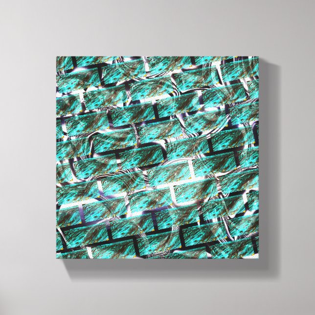 Light blue, bubbles upon grating or brick effect? canvas print (Front)