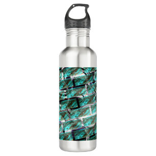 Light blue, bubbles upon grid or brick effect? 710 ml water bottle