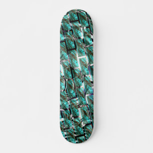Light blue, bubbles upon grid or brick effect? skateboard