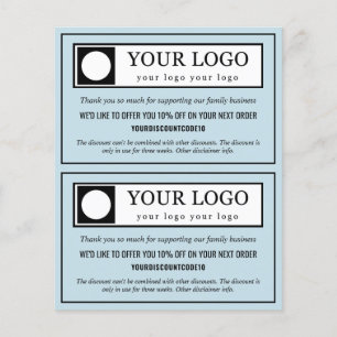 Light Blue Budget 2 in 1 Thank You Discount Code Flyer