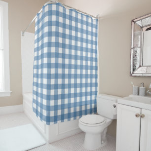 LIGHT BLUE BUFFALO CHECK SHOWER CURTAIN