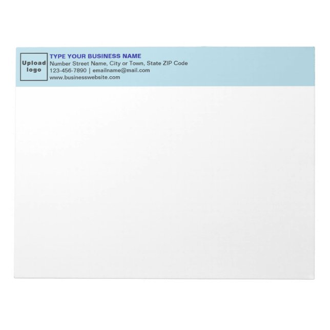 Light Blue Business Brand on Heading of Notepad (Front)