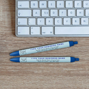 Light Blue Business Brand on Ink Pen