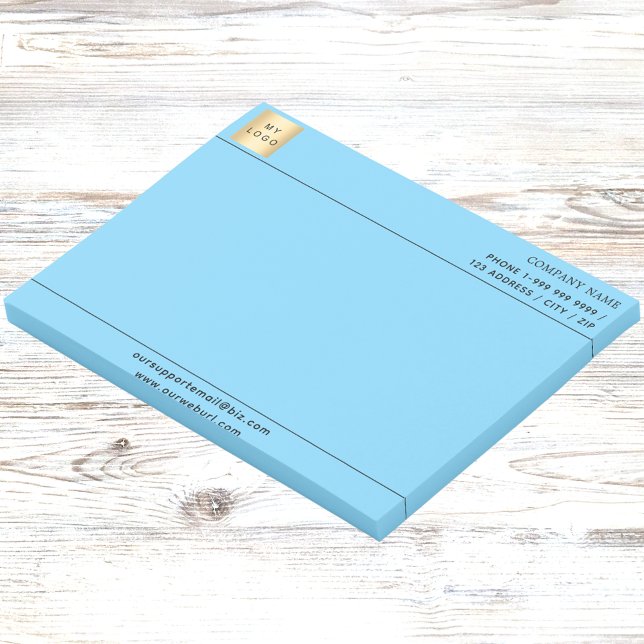 Light blue business logo post-it notes (Creator Uploaded)