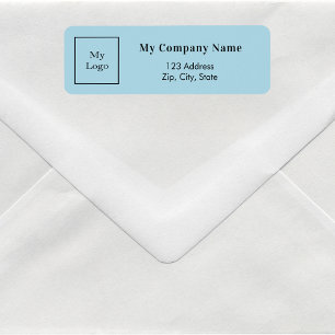 Light blue business logo return address